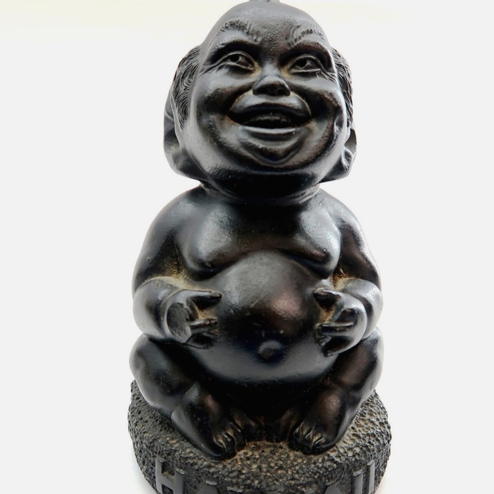 Black Laughing Buddha Home Sculpture